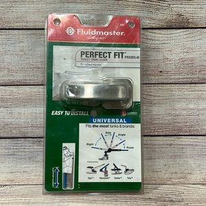 NWT Fluidmaster 698 Universal Premium Toilet Tank Lever In Brushed Nickel